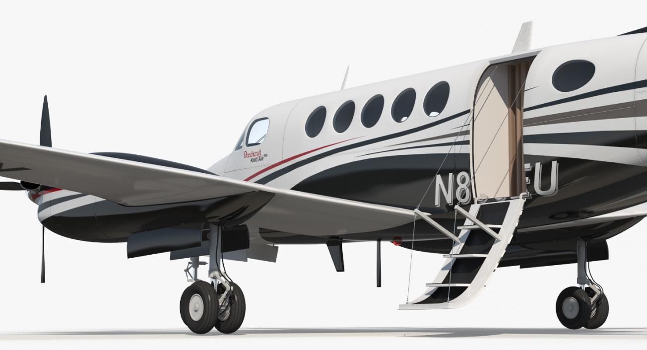 3D Beechcraft Super King Air 250 Rigged