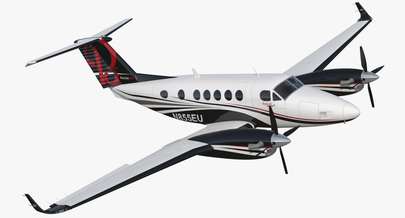 3D Beechcraft Super King Air 250 Rigged