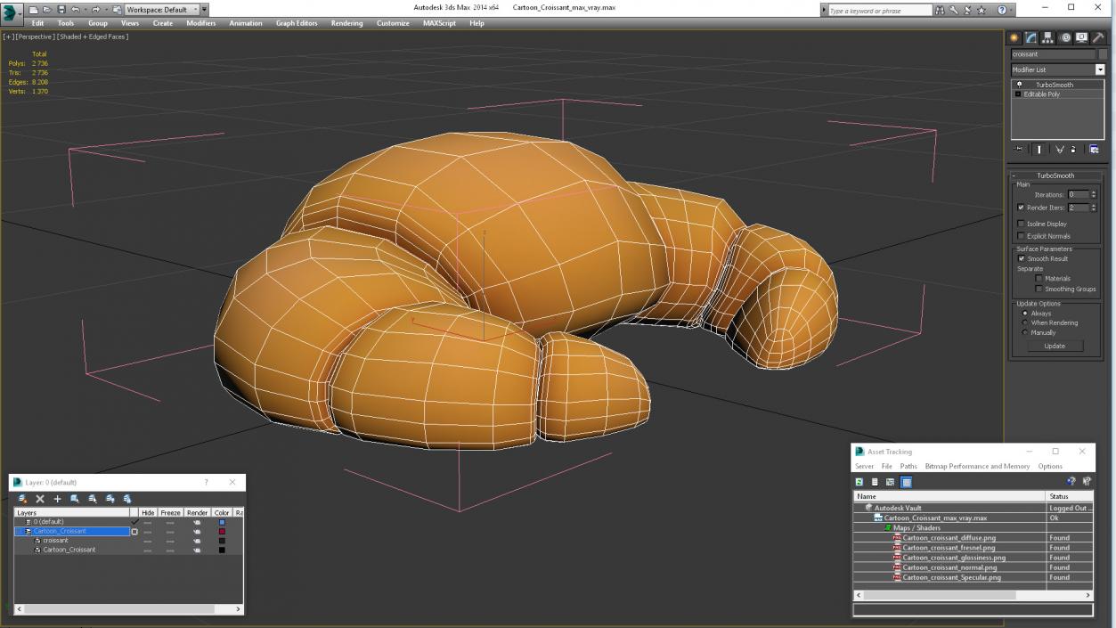 Cartoon Croissant 3D