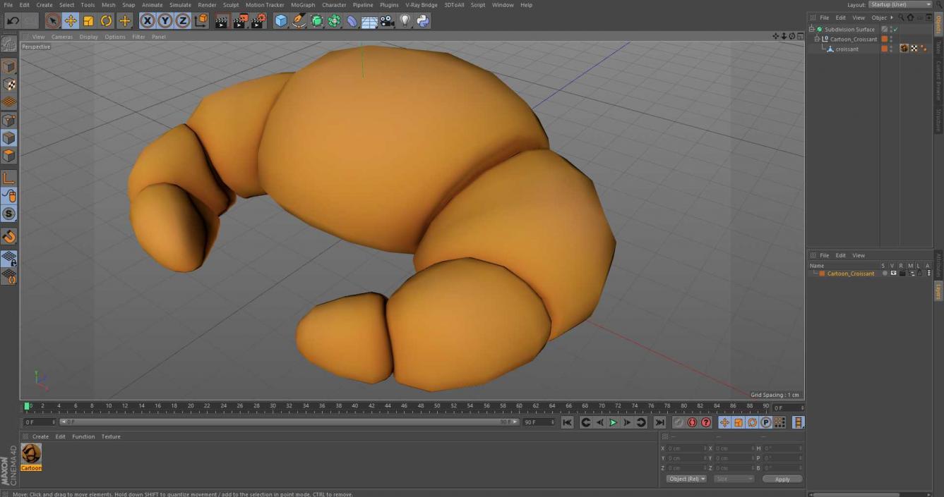 Cartoon Croissant 3D