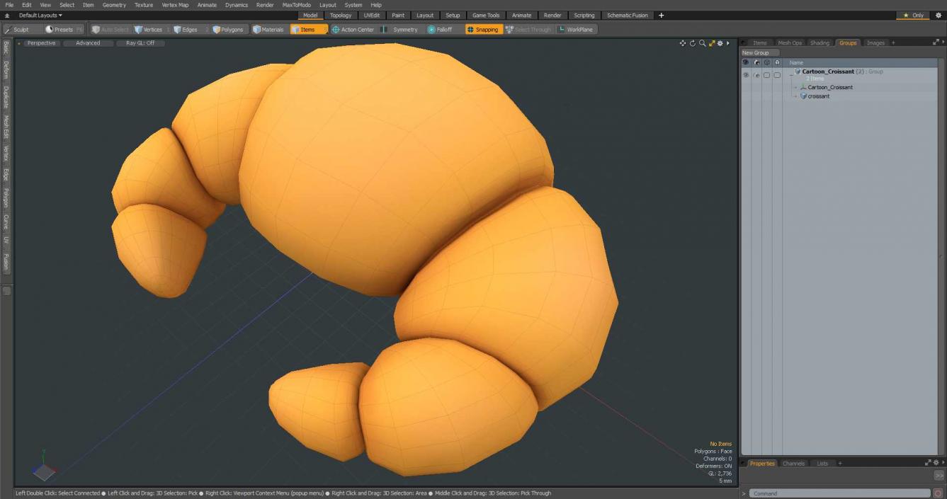 Cartoon Croissant 3D