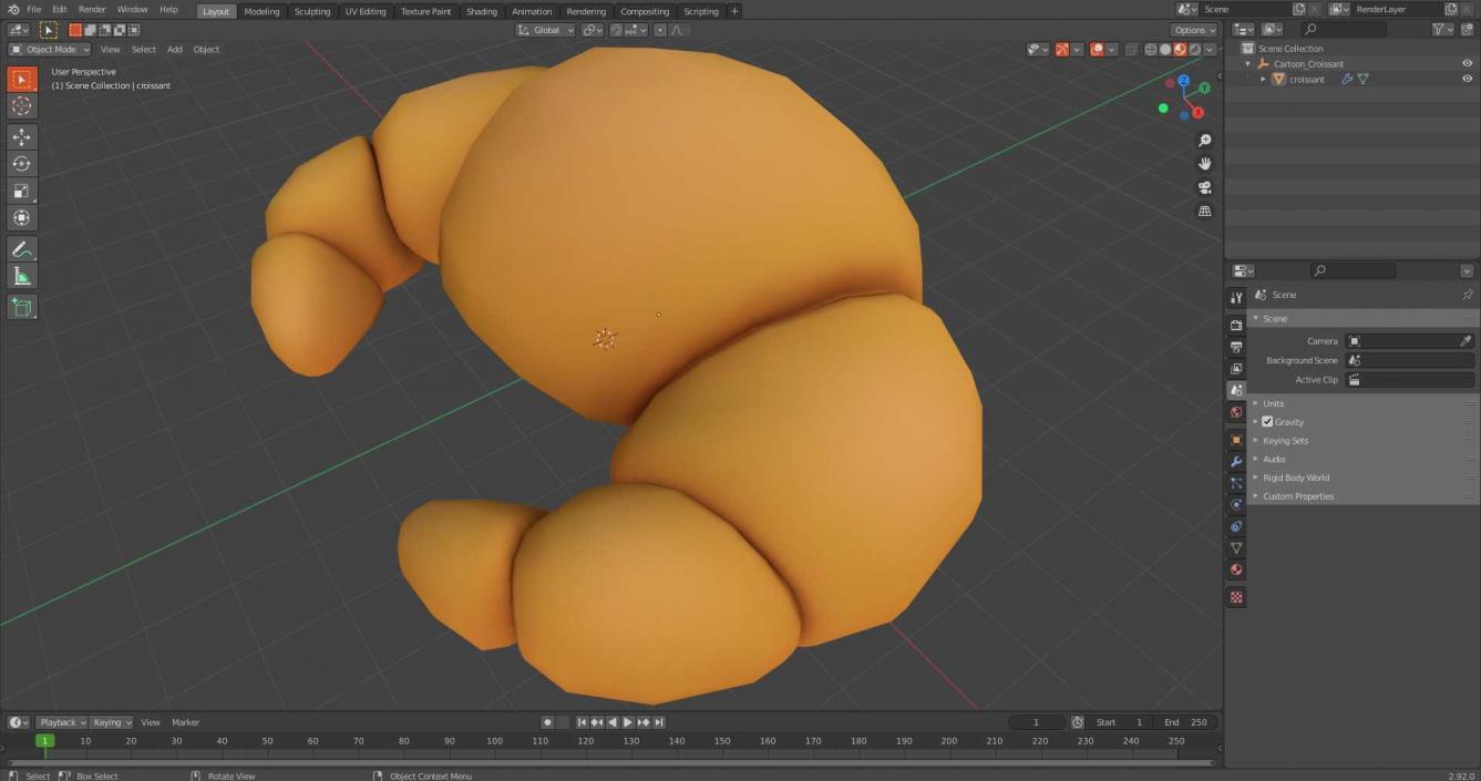 Cartoon Croissant 3D