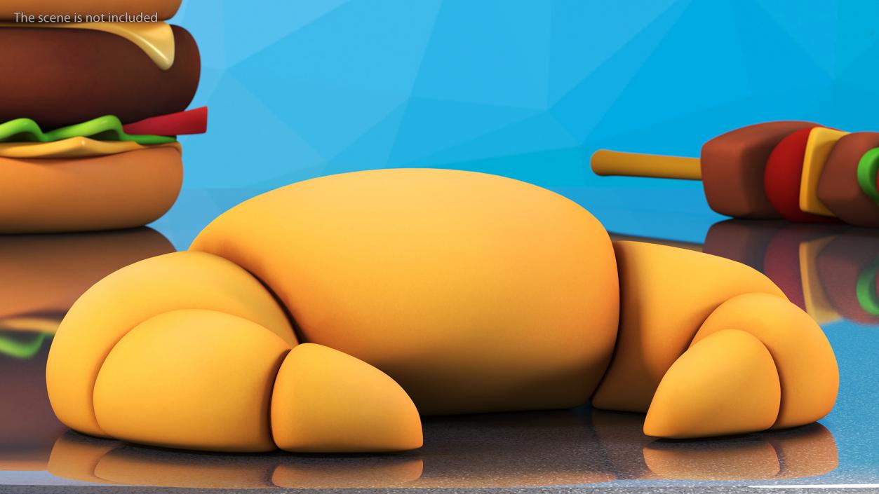 Cartoon Croissant 3D