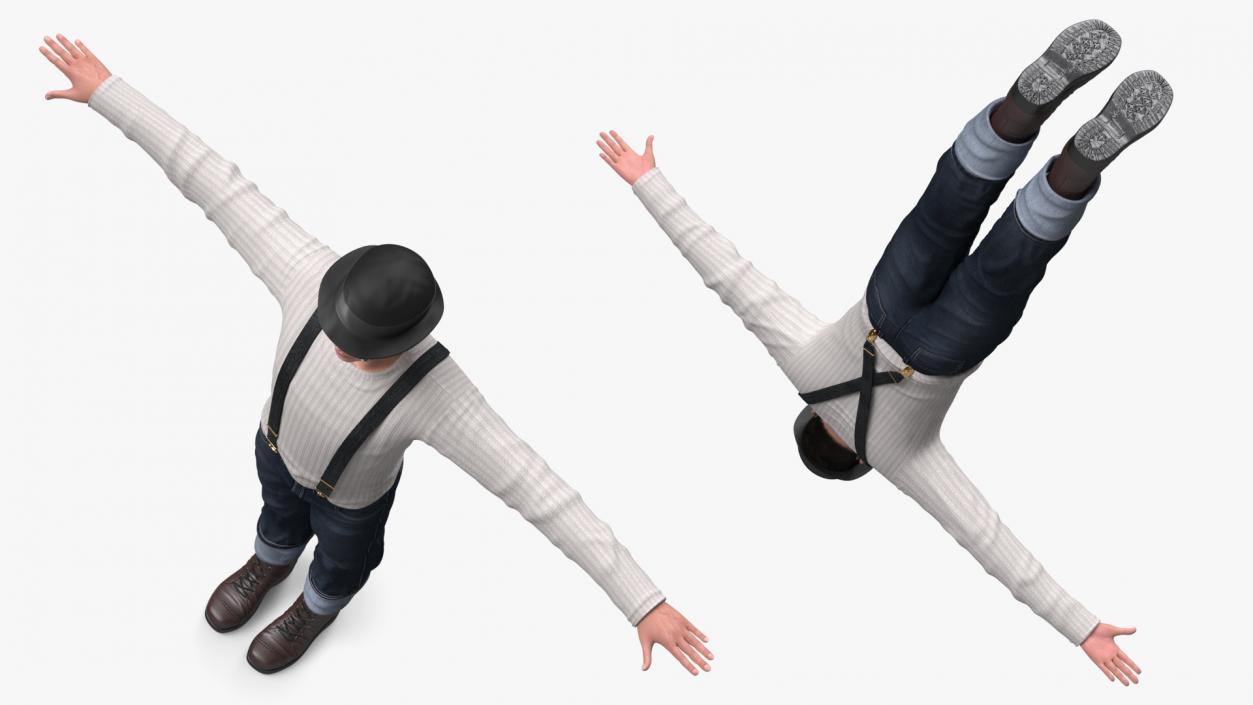 3D model Fashionable Chinese Man T-Pose