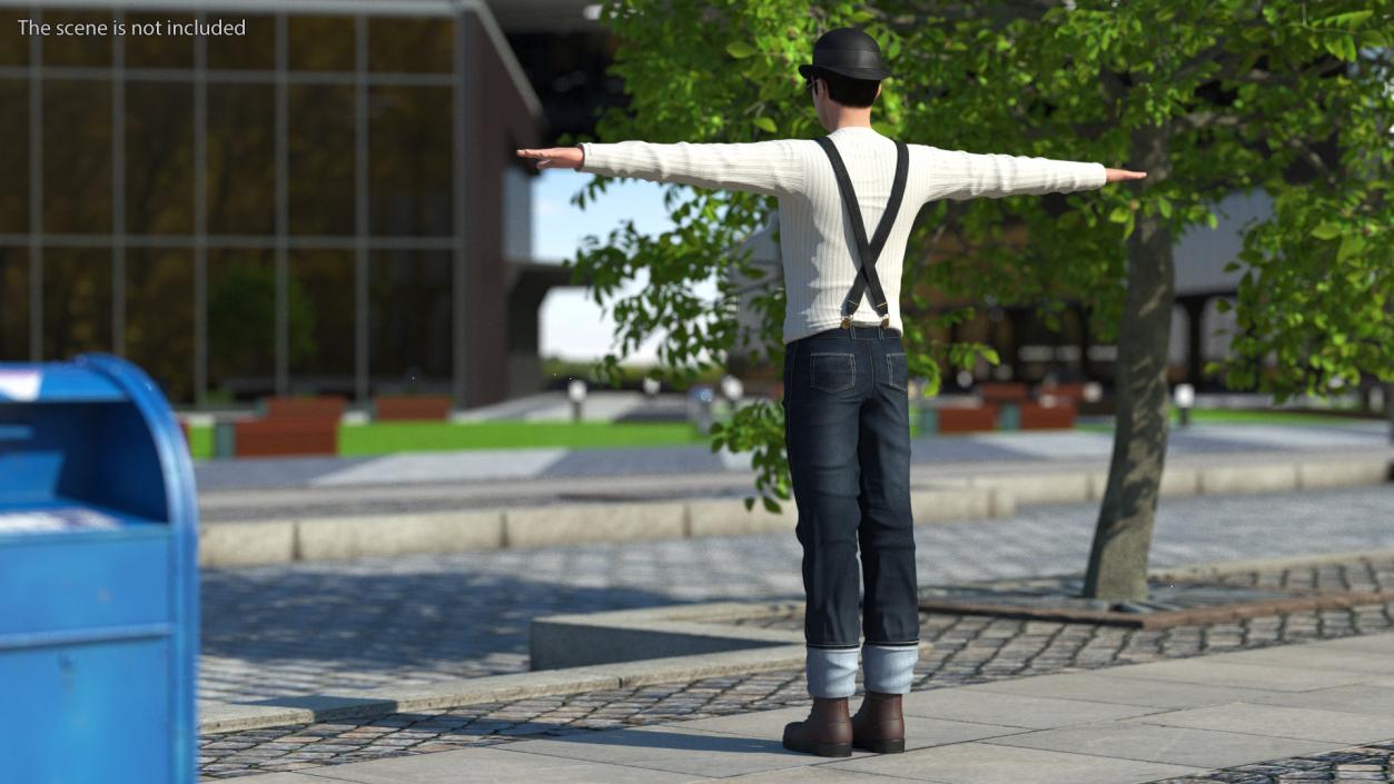 3D model Fashionable Chinese Man T-Pose