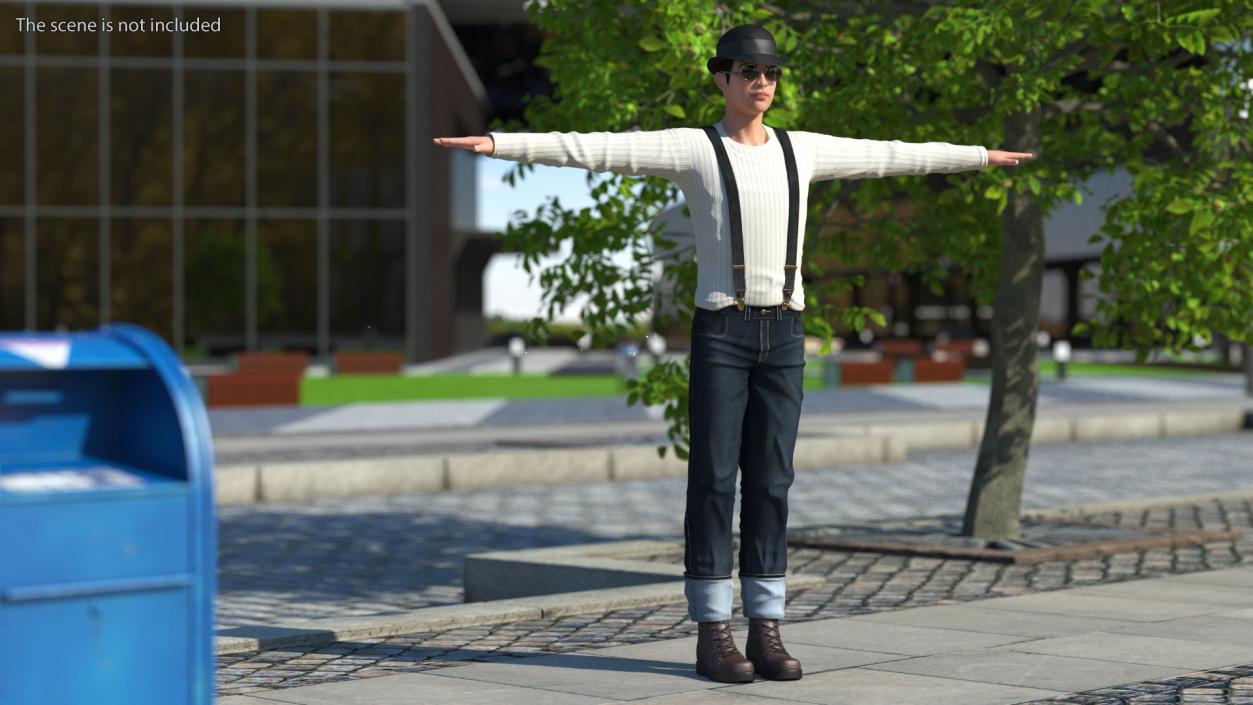 3D model Fashionable Chinese Man T-Pose