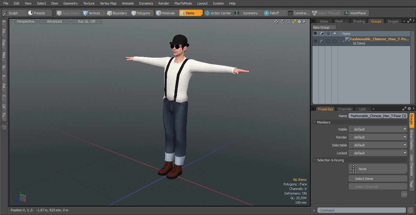 3D model Fashionable Chinese Man T-Pose