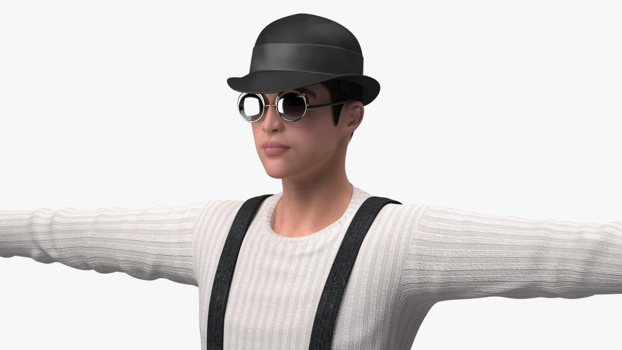 3D model Fashionable Chinese Man T-Pose