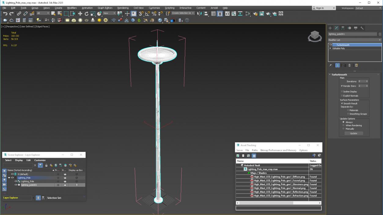 3D Lighting Pole model