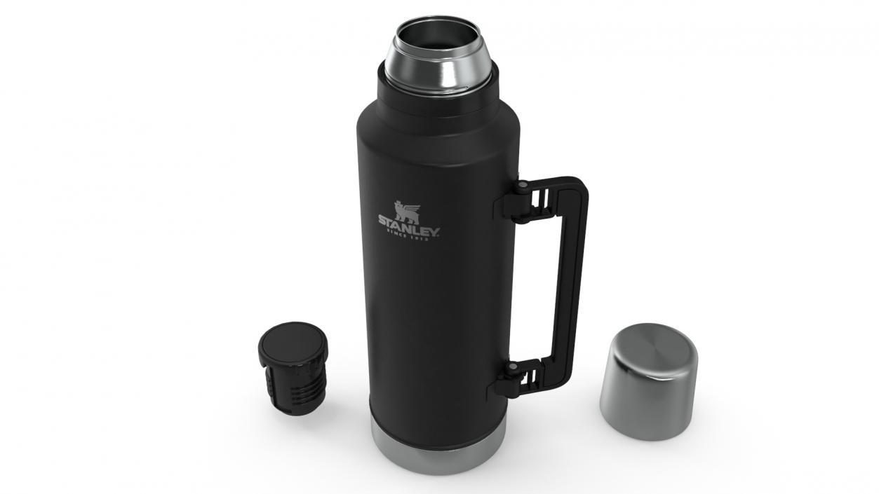 3D model Stanley Black Thermos with Turned Handle