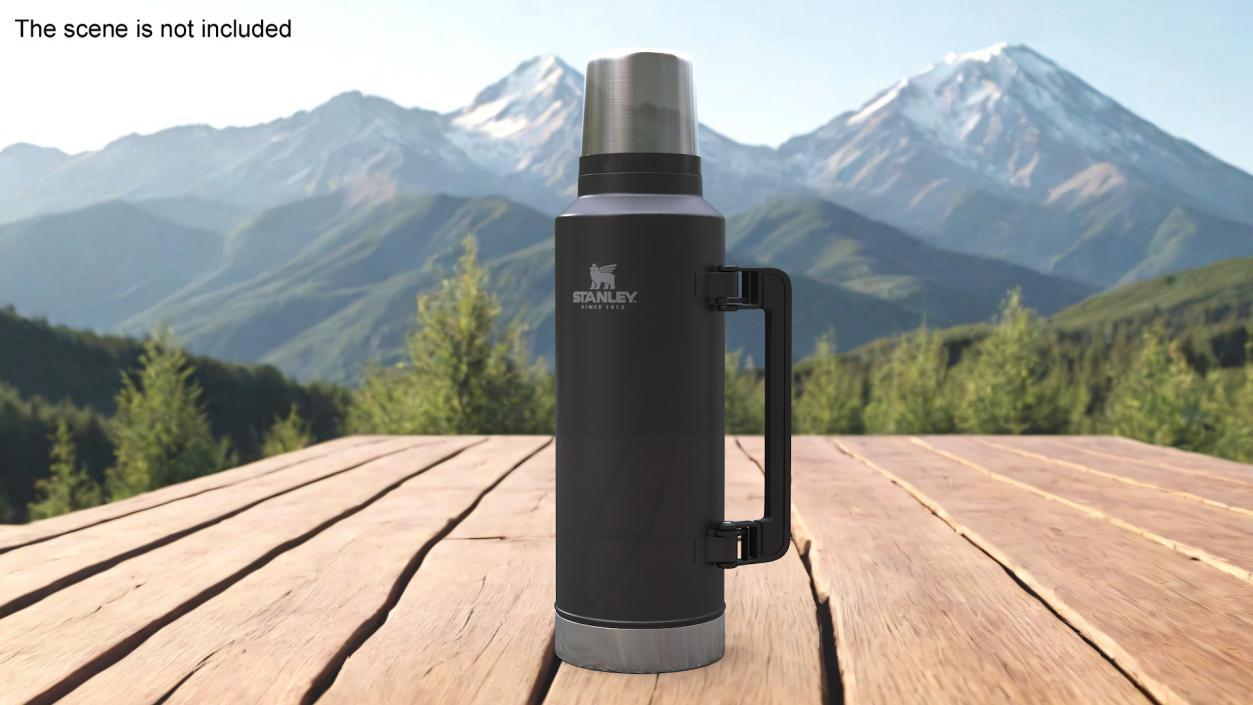 3D model Stanley Black Thermos with Turned Handle