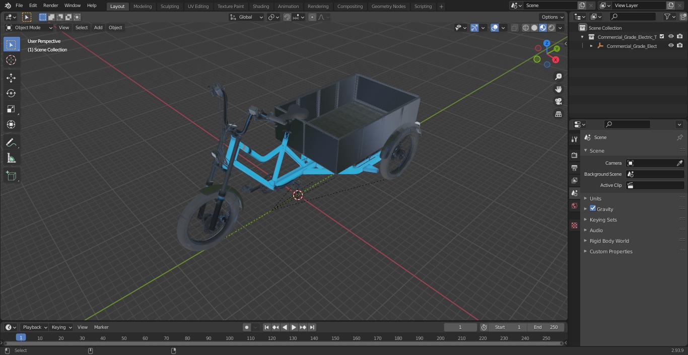 3D Commercial Grade Electric Trike with Truck Bed