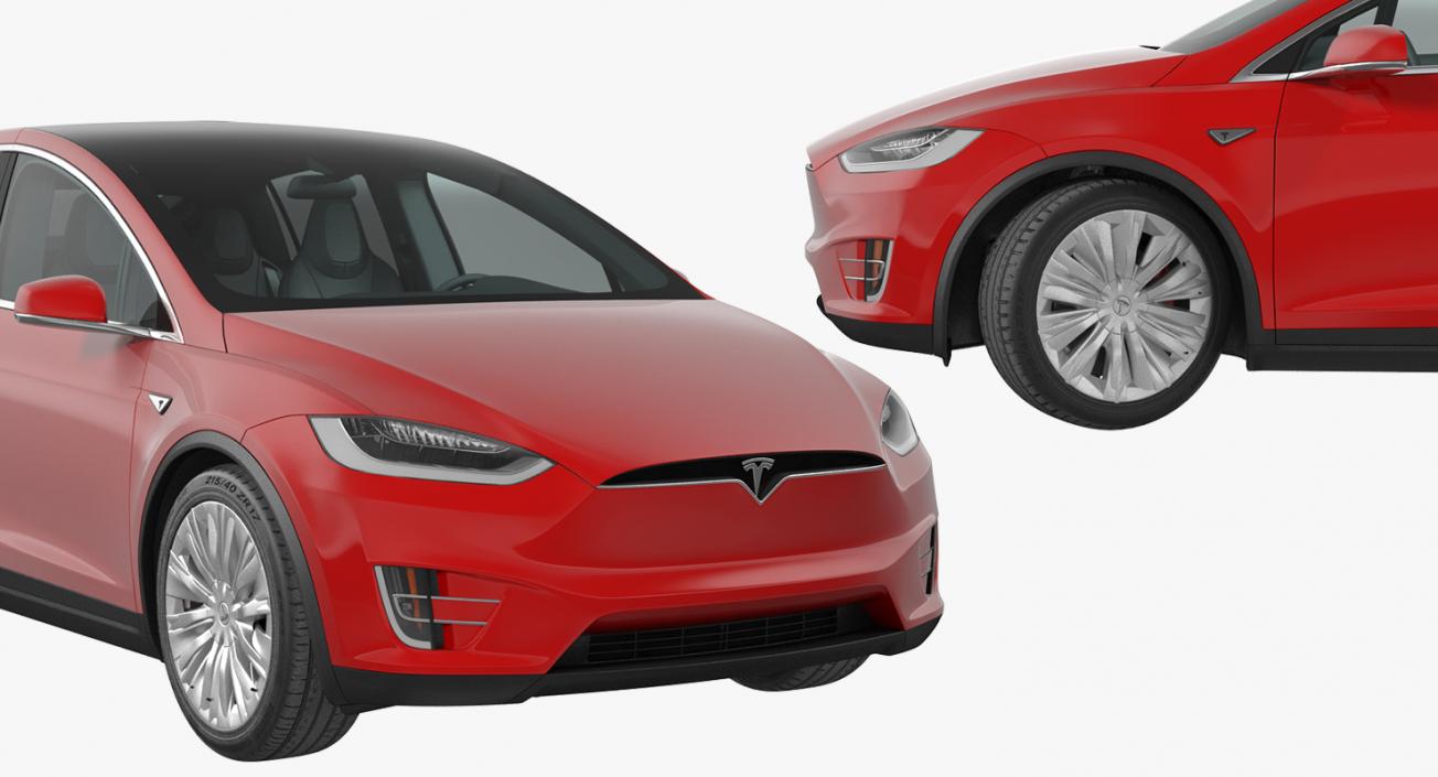 Tesla Model X 90D 2017 Rigged 3D model