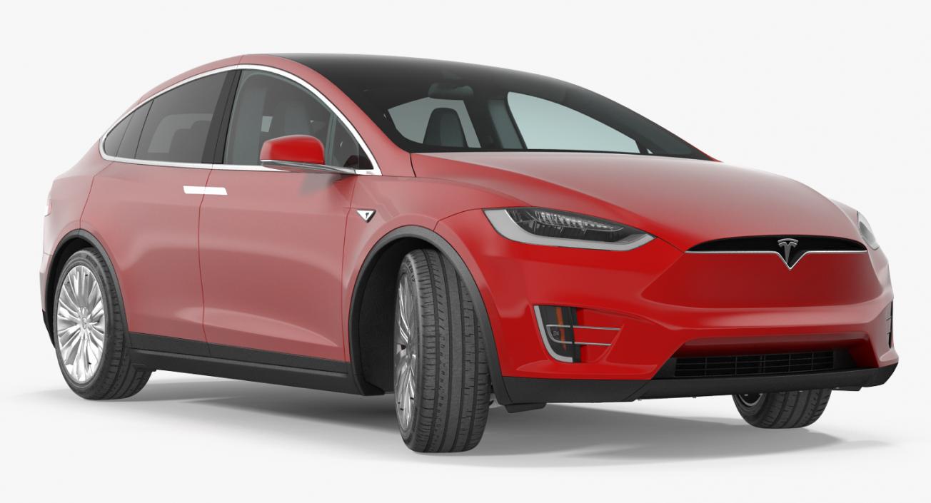 Tesla Model X 90D 2017 Rigged 3D model