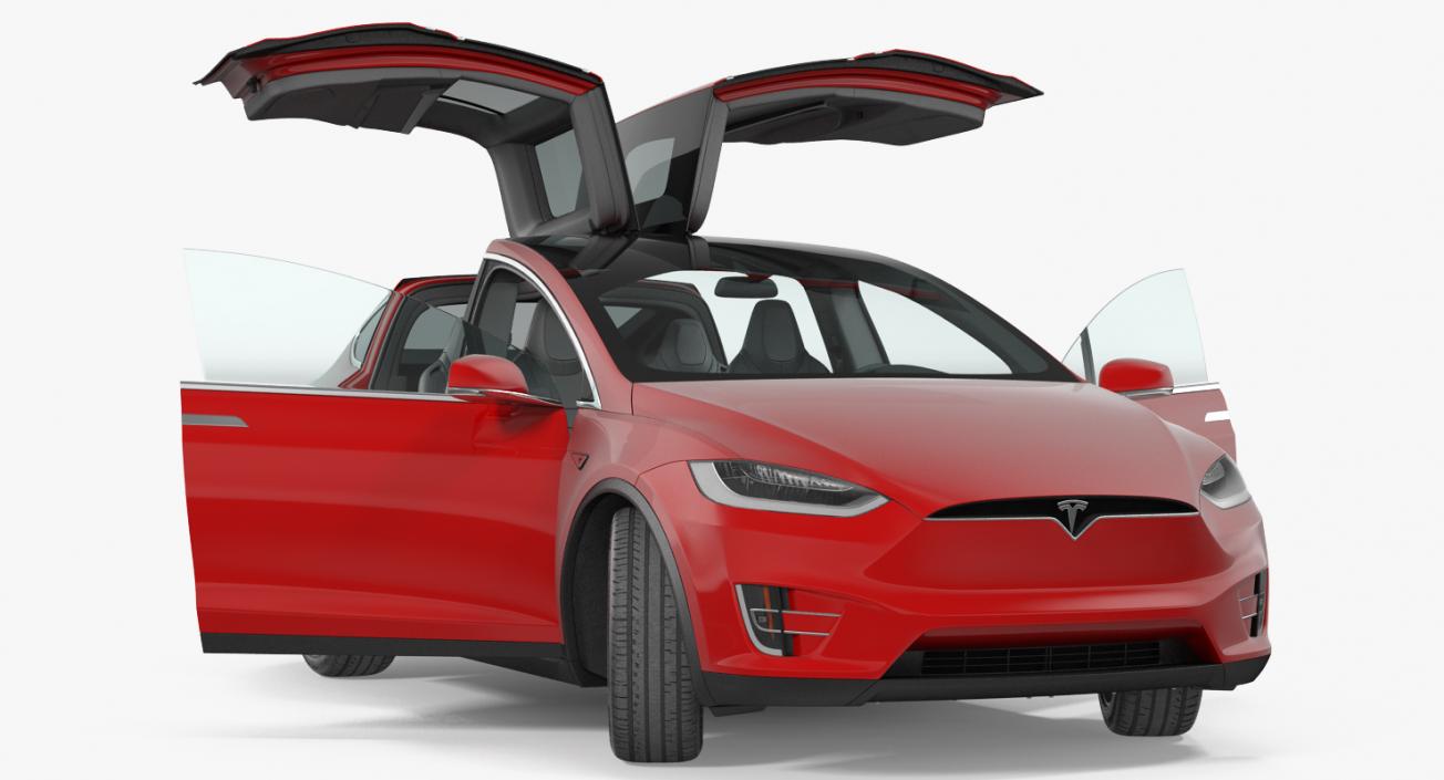 Tesla Model X 90D 2017 Rigged 3D model