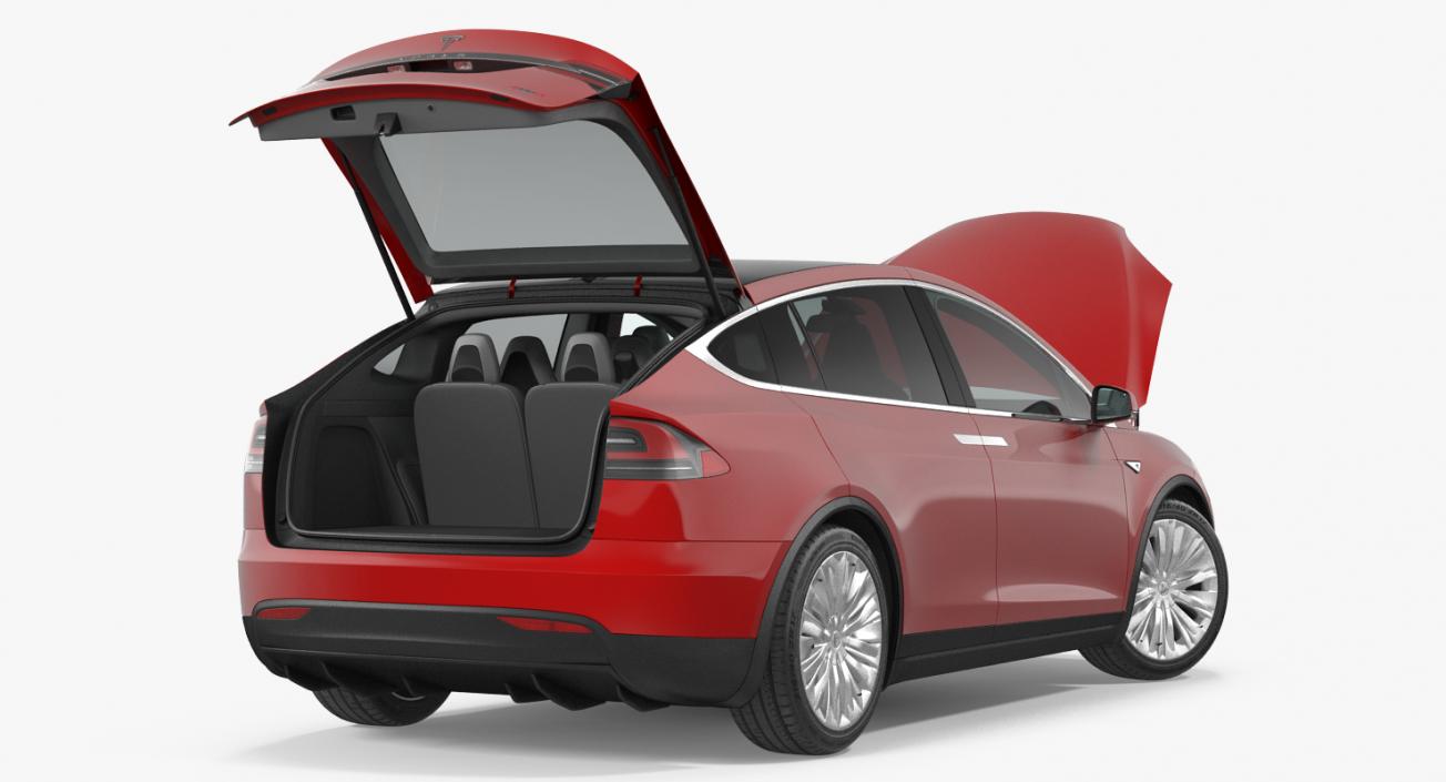 Tesla Model X 90D 2017 Rigged 3D model