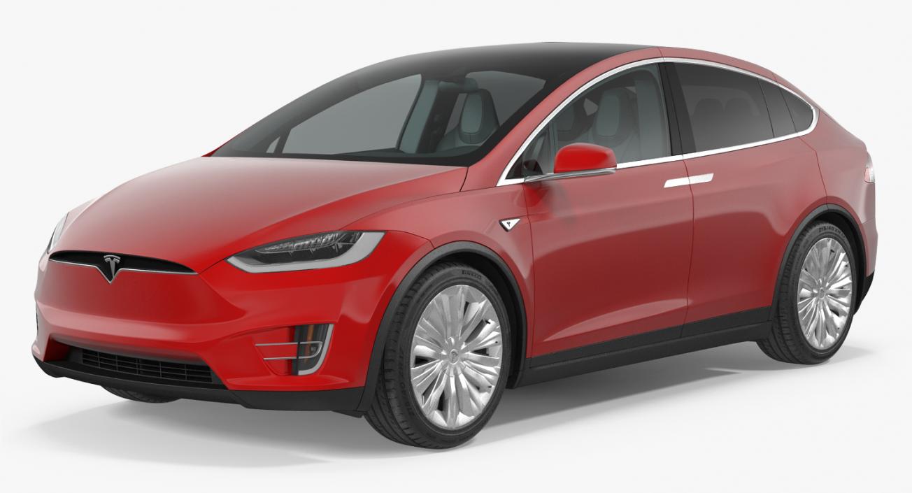 Tesla Model X 90D 2017 Rigged 3D model