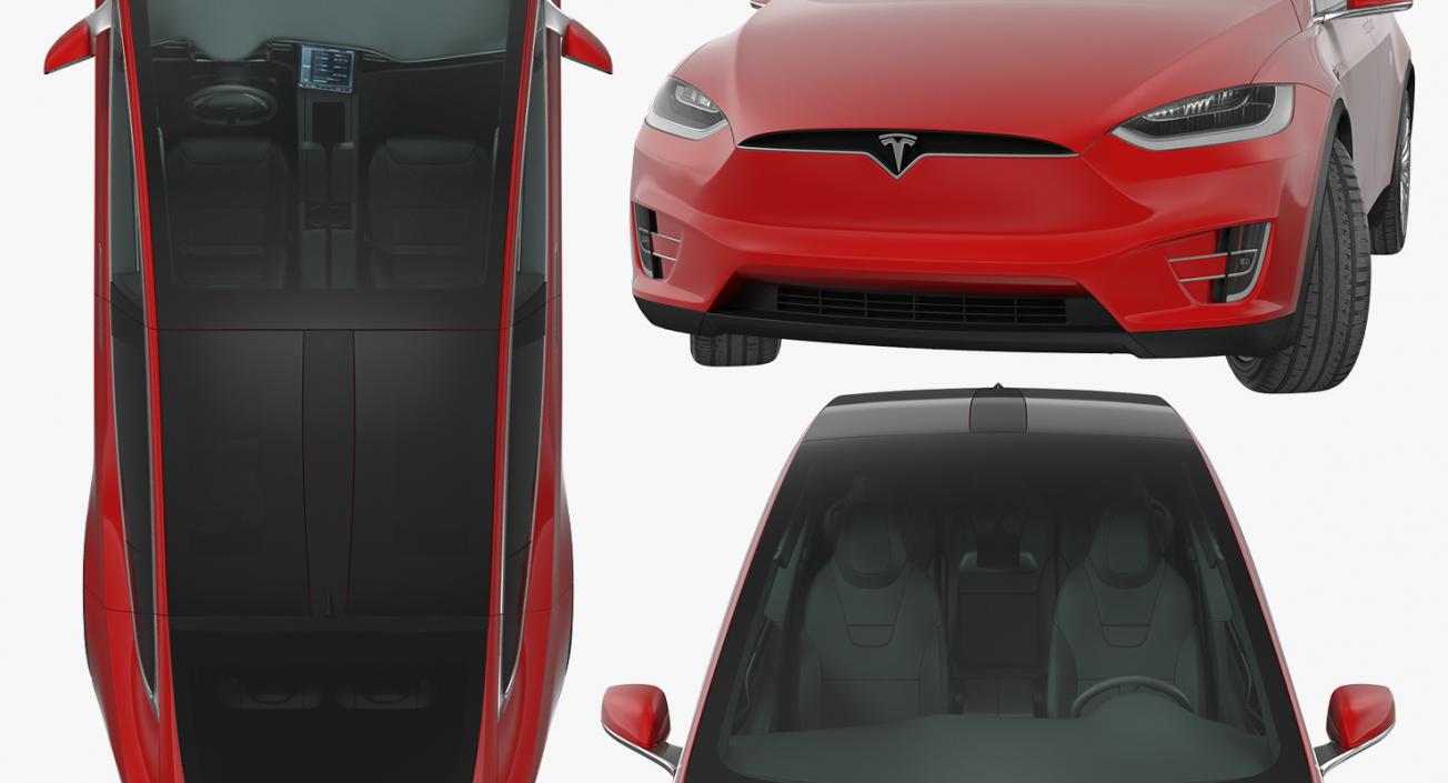 Tesla Model X 90D 2017 Rigged 3D model