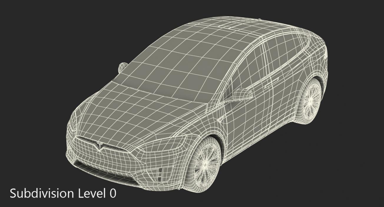 Tesla Model X 90D 2017 Rigged 3D model