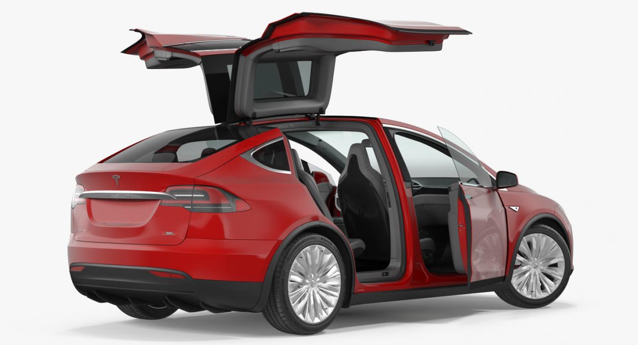 Tesla Model X 90D 2017 Rigged 3D model