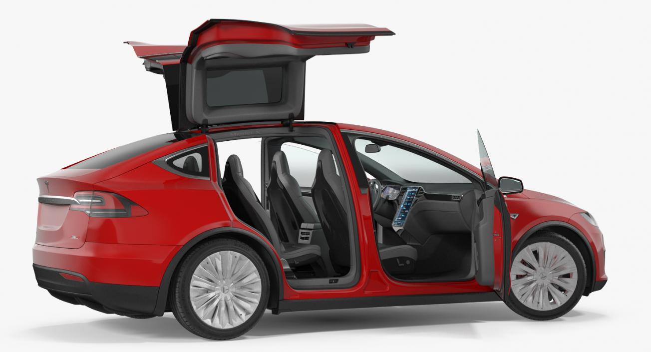 Tesla Model X 90D 2017 Rigged 3D model