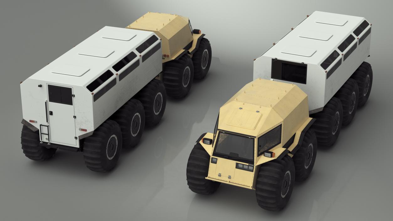 3D model Sherp ATV with Trailer Light Gray 2