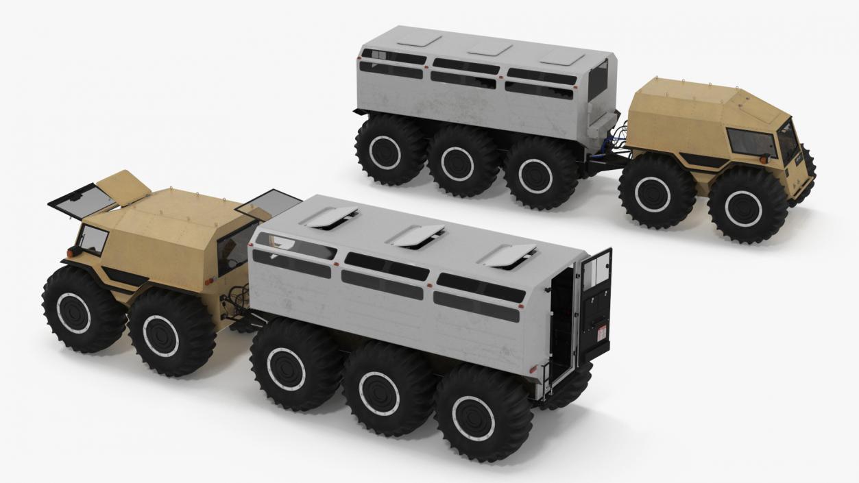 3D model Sherp ATV with Trailer Light Gray 2