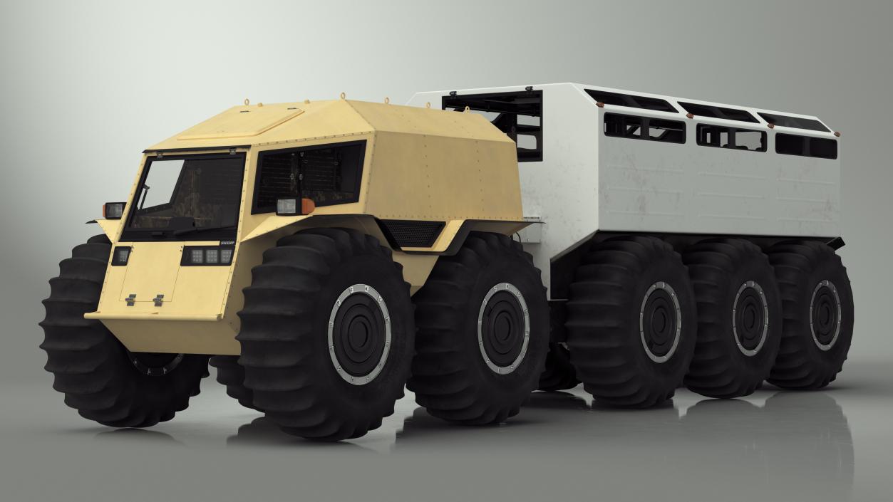 3D model Sherp ATV with Trailer Light Gray 2