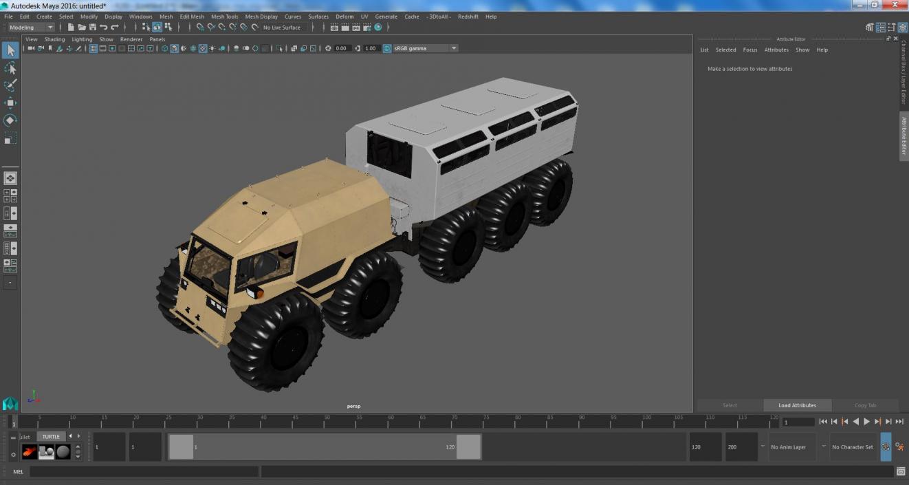 3D model Sherp ATV with Trailer Light Gray 2