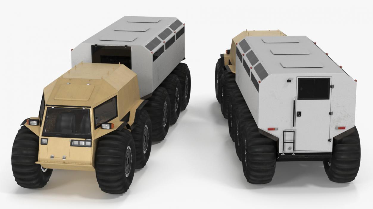 3D model Sherp ATV with Trailer Light Gray 2