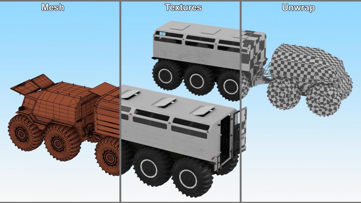 3D model Sherp ATV with Trailer Light Gray 2