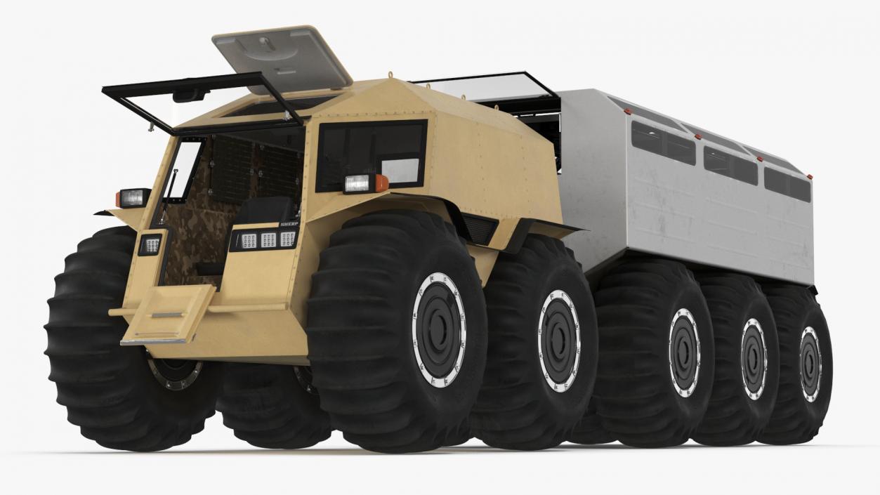 3D model Sherp ATV with Trailer Light Gray 2