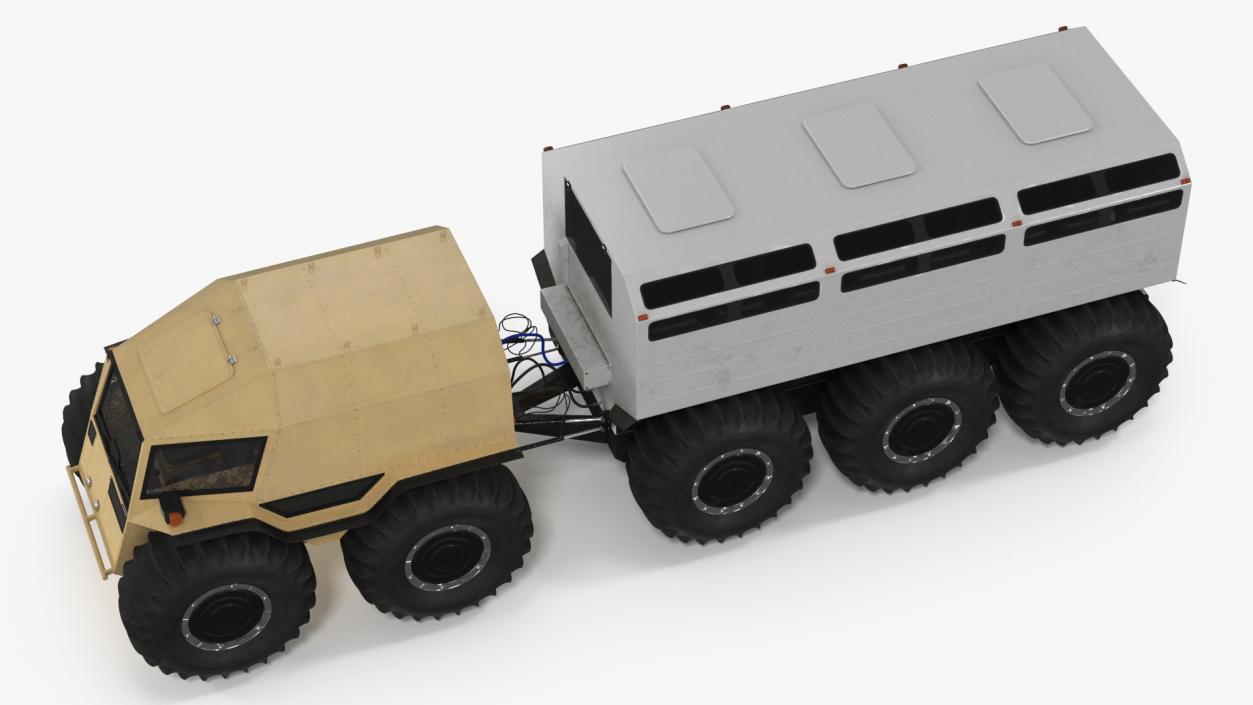 3D model Sherp ATV with Trailer Light Gray 2