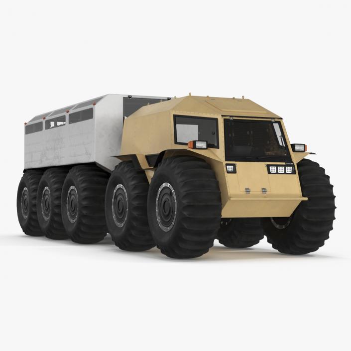 3D model Sherp ATV with Trailer Light Gray 2