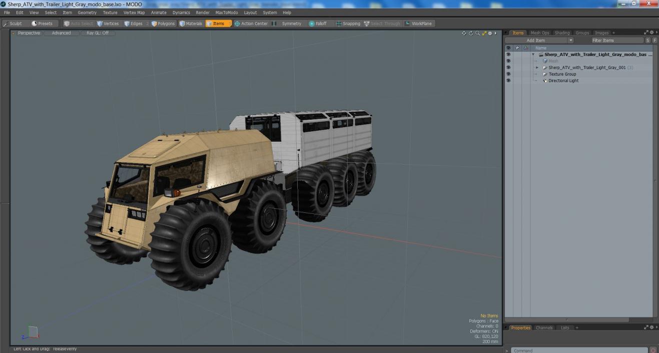 3D model Sherp ATV with Trailer Light Gray 2