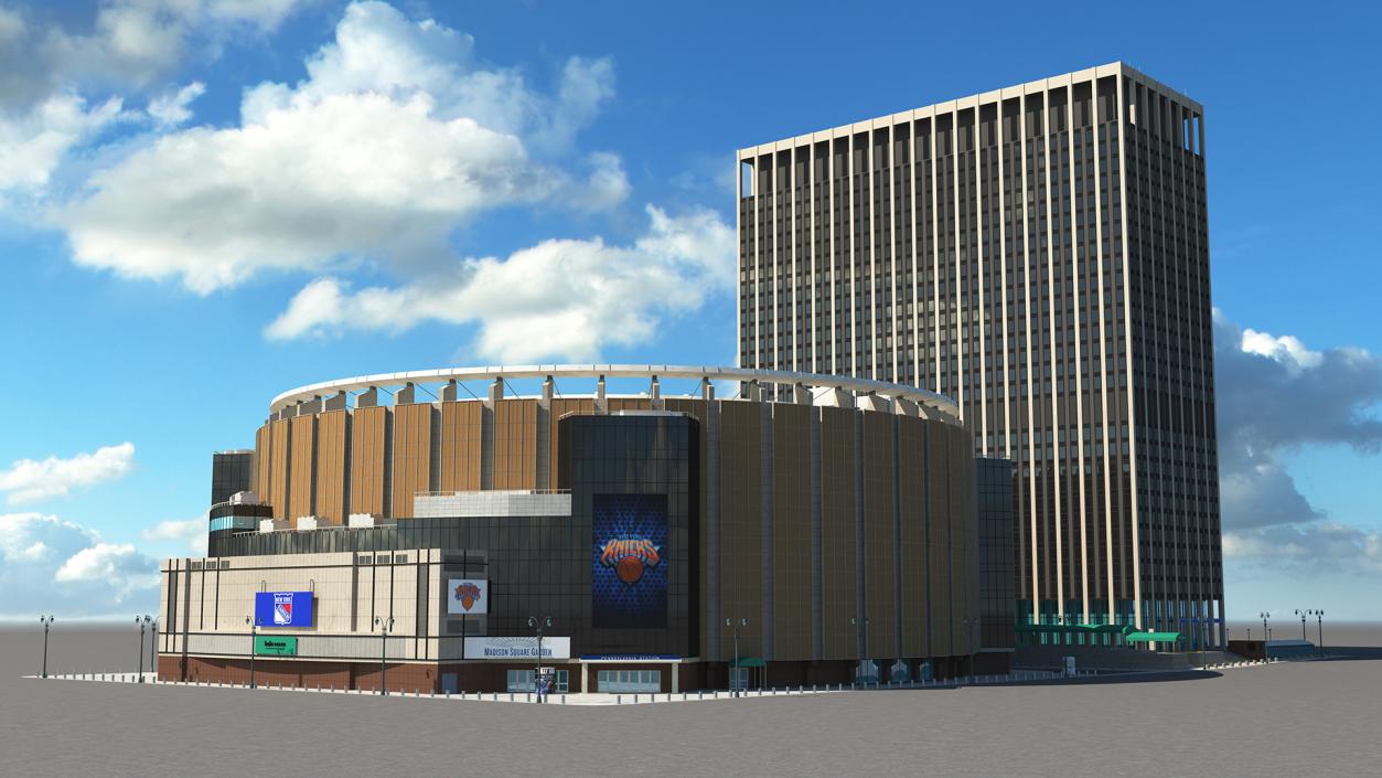 Madison Square Garden with Banners 3D model