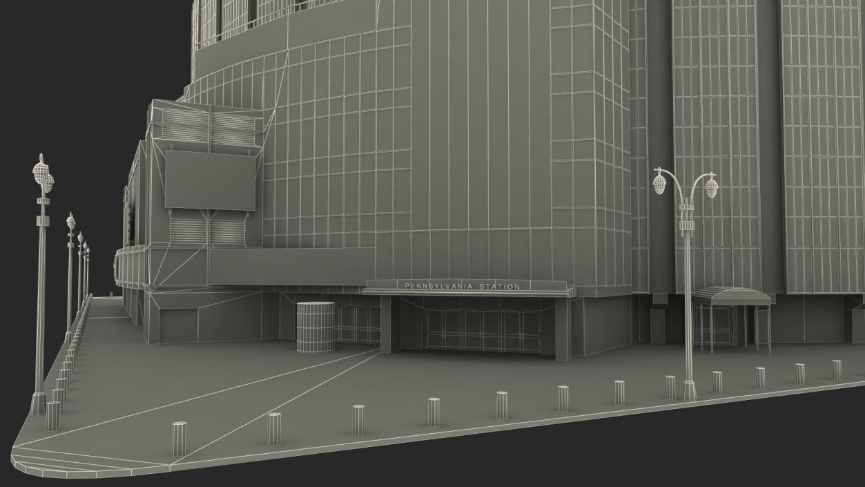 Madison Square Garden with Banners 3D model