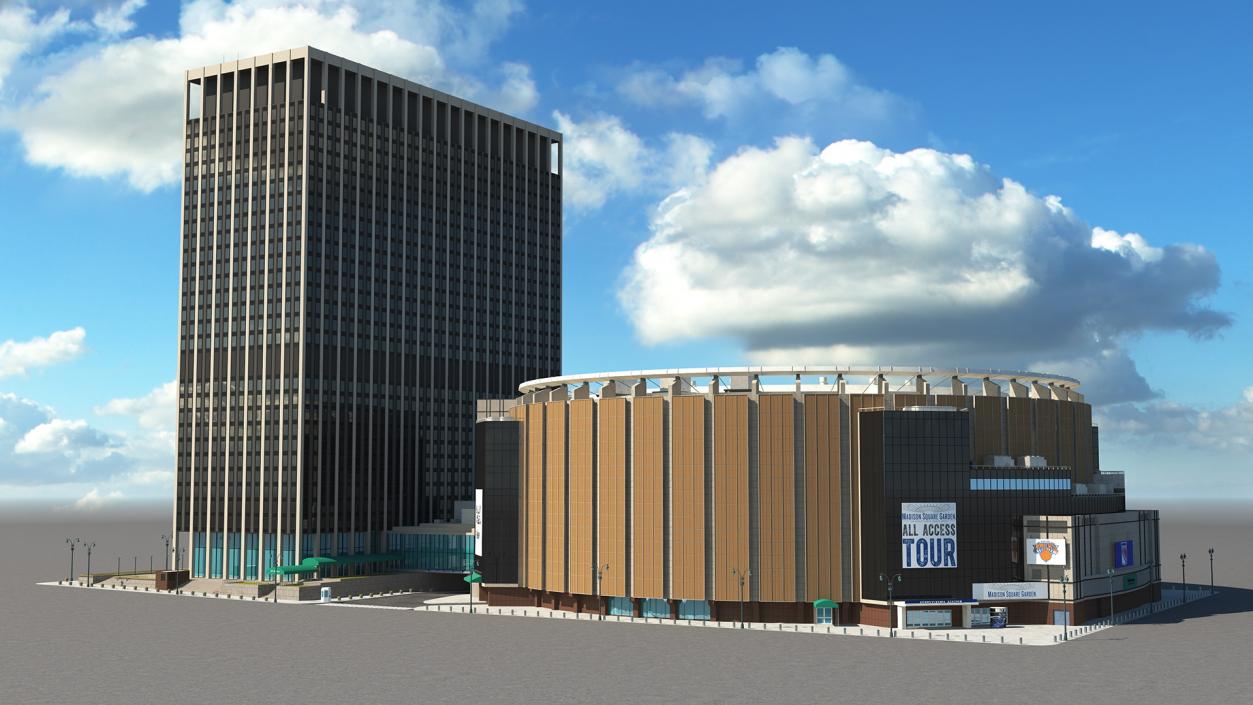 Madison Square Garden with Banners 3D model