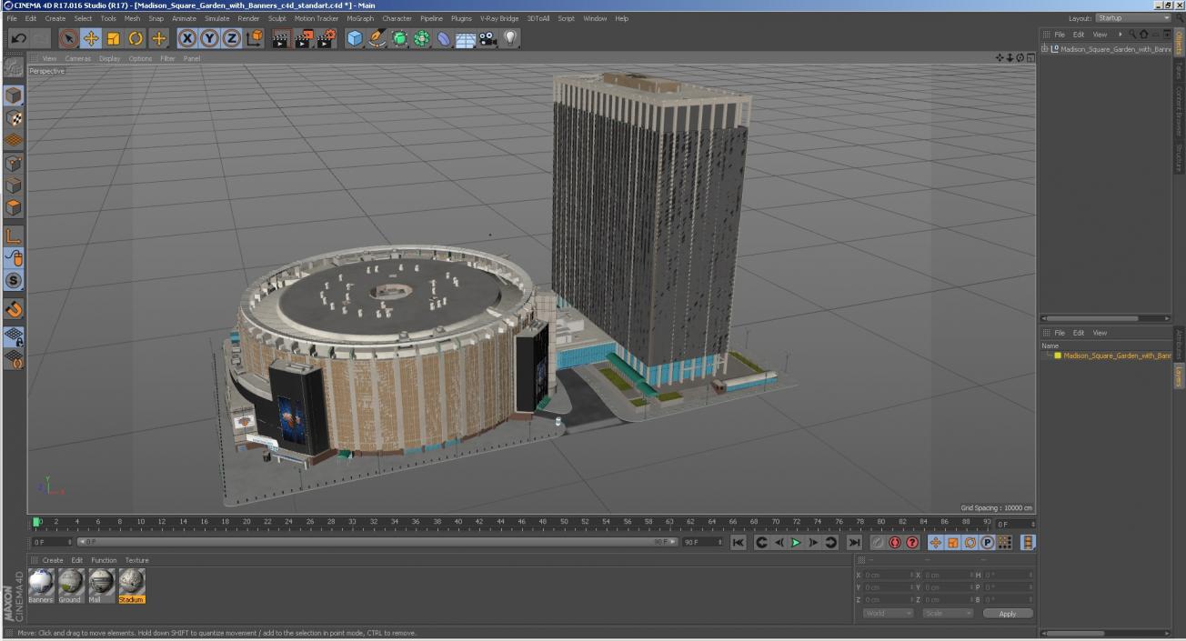 Madison Square Garden with Banners 3D model