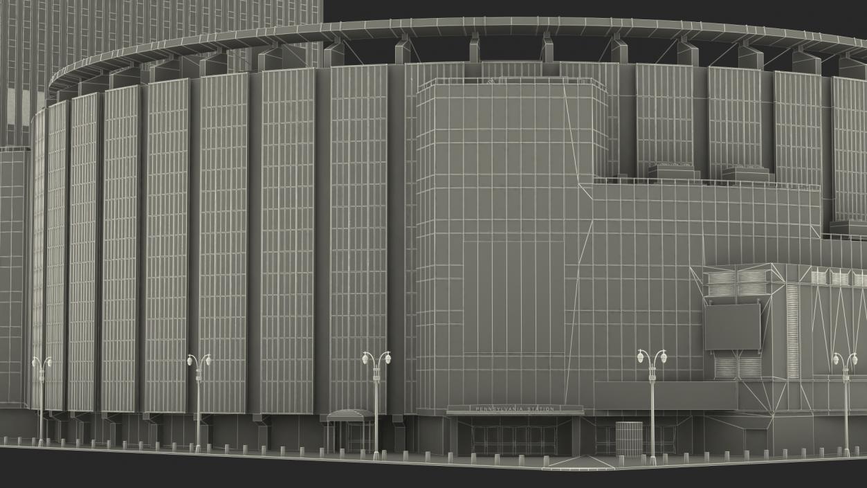 Madison Square Garden with Banners 3D model