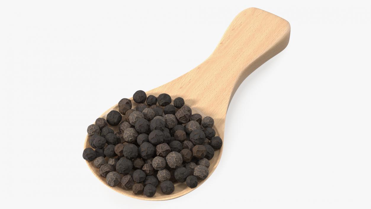 3D Spoon of Dried Peppercorn Black 2 model