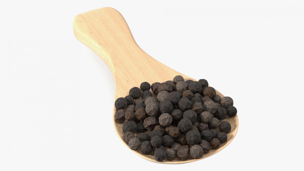 3D Spoon of Dried Peppercorn Black 2 model