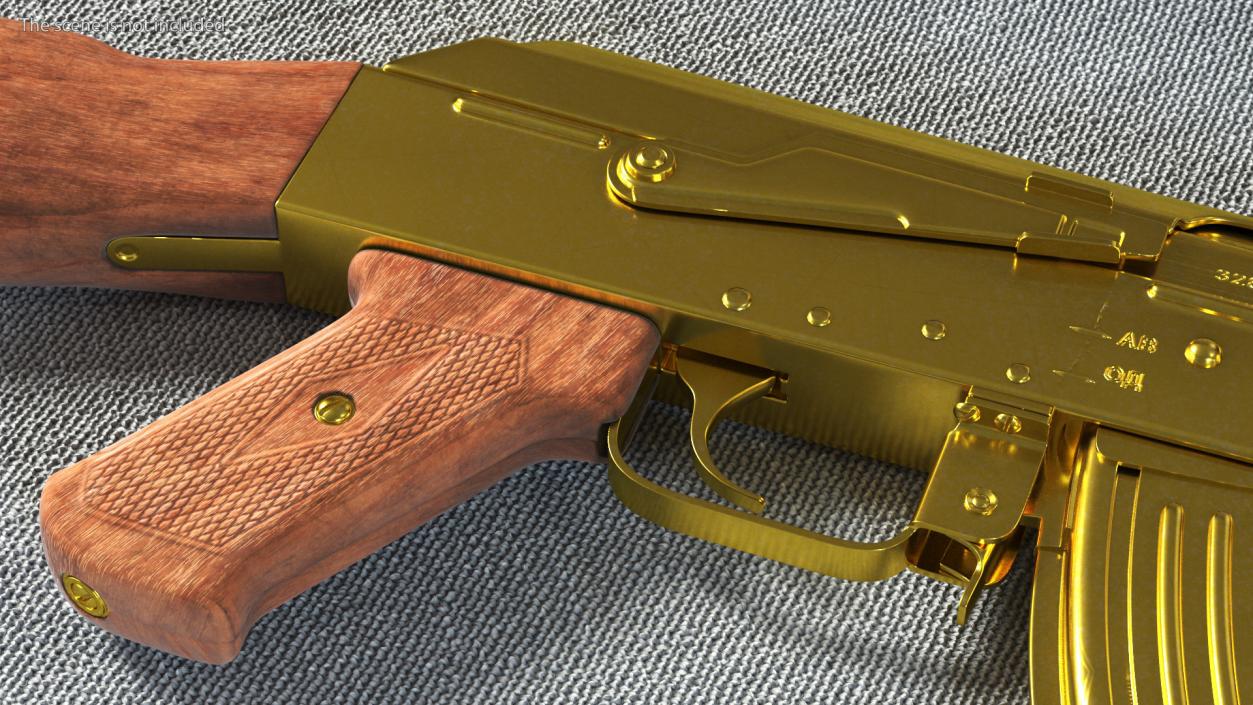 Assault Rifle AK 47 Gold 3D model