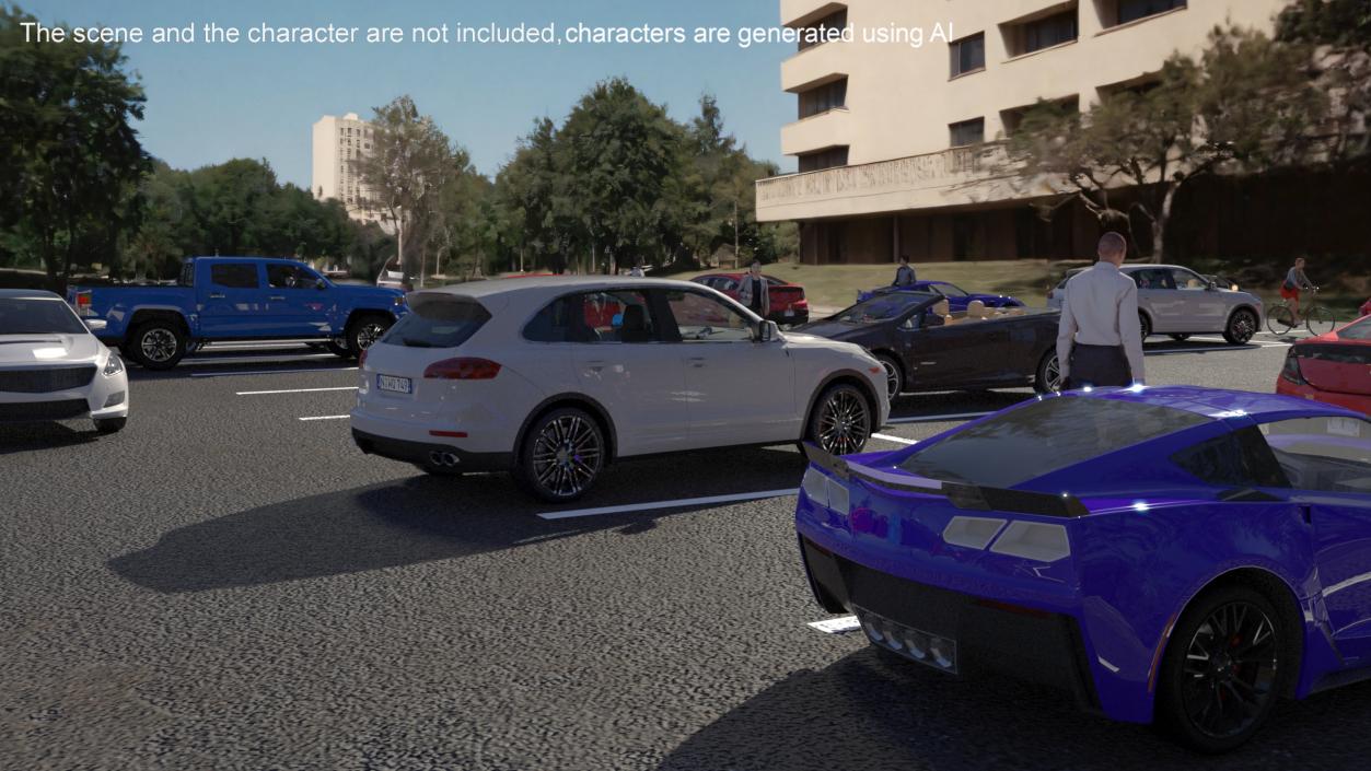 On Street Parking 54 Spaces Empty New 2 3D model