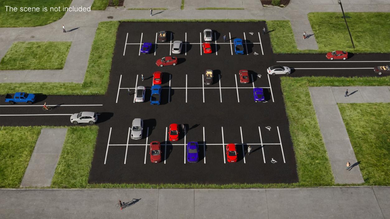 On Street Parking 54 Spaces Empty New 2 3D model