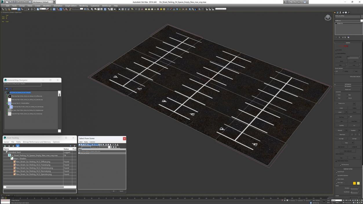 On Street Parking 54 Spaces Empty New 2 3D model