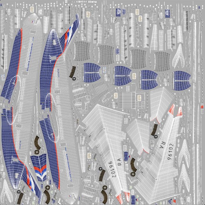 IL-96-400 Aeroflot Simple Interior 3D model