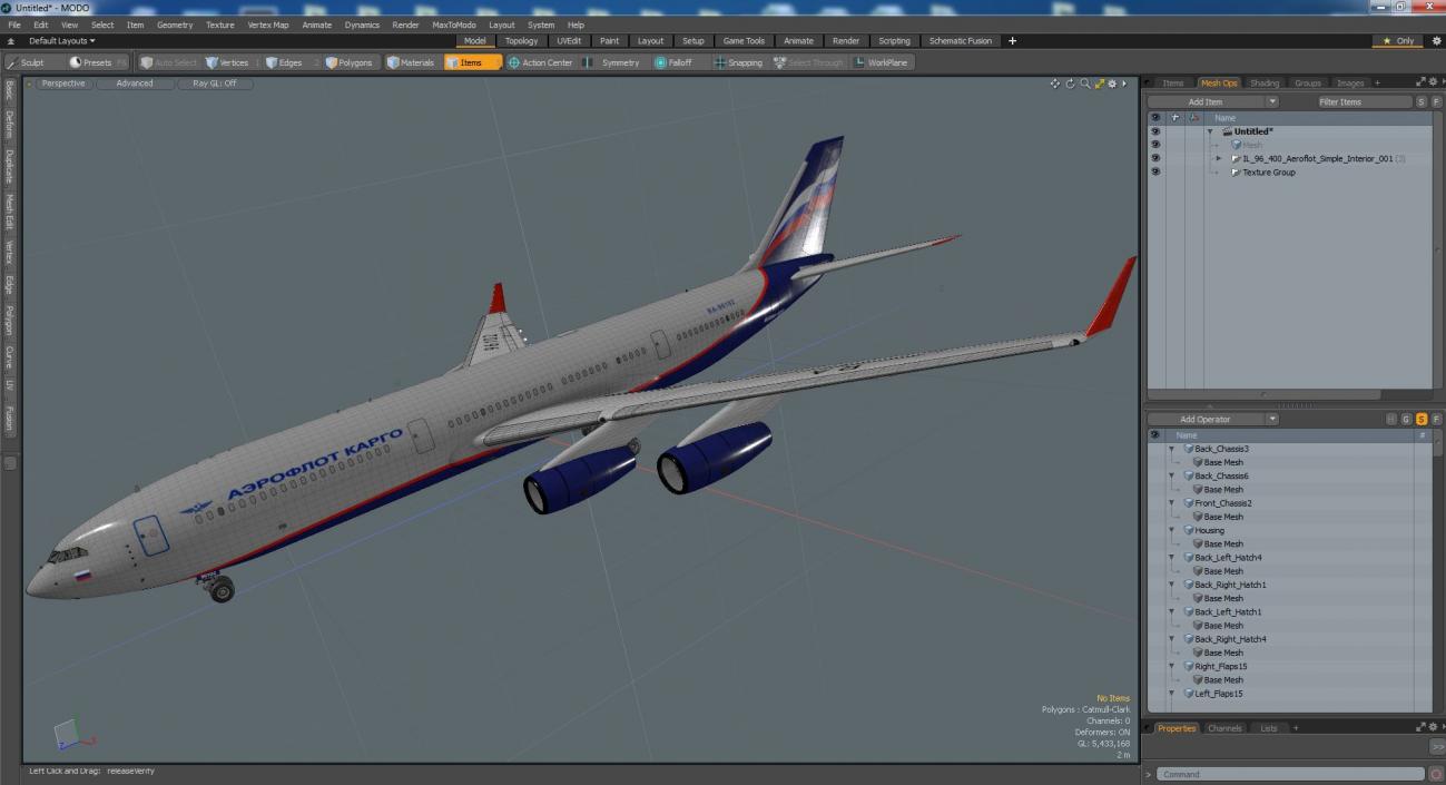 IL-96-400 Aeroflot Simple Interior 3D model