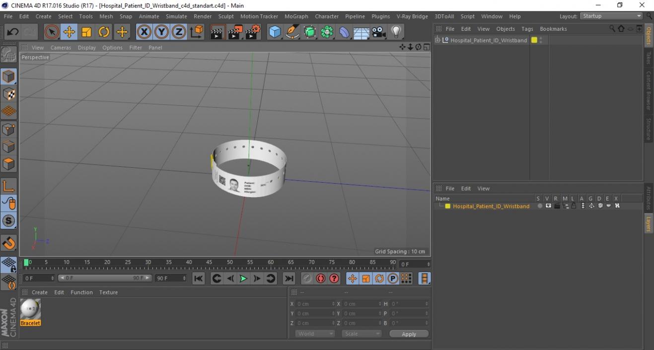 Hospital Patient ID Wristband 3D model