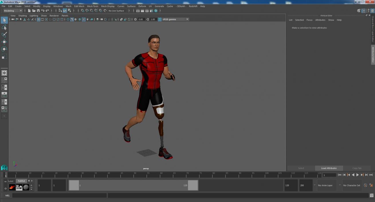 3D Man with Prosthetic Leg model